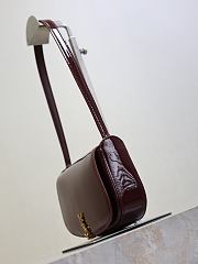 Colestore YSL Saint Laurent Mini Voltaire in Patent Leather Gloss Burgundy 17.5×13.5×5cm - 5