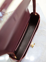 Colestore YSL Saint Laurent Mini Voltaire in Patent Leather Gloss Burgundy 17.5×13.5×5cm - 3