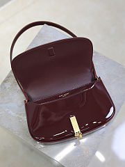 Colestore YSL Saint Laurent Mini Voltaire in Patent Leather Gloss Burgundy 17.5×13.5×5cm - 2