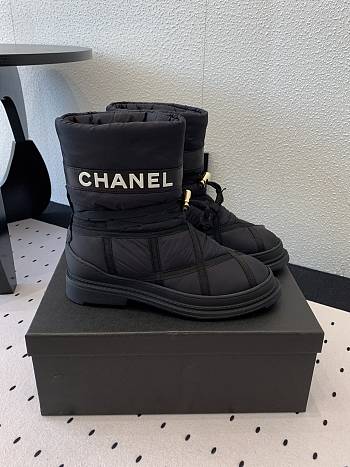 Colestore Chanel Ankle Boots Black Quitted Ribbon