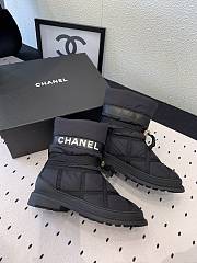 Colestore Chanel Ankle Boots Black Quitted Ribbon - 4