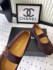 Colestore Chanel Brown Suede Mary Jane Flats  Interlocking CC Logo - 6