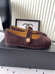 Colestore Chanel Brown Suede Mary Jane Flats  Interlocking CC Logo - 2