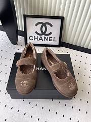Colestore Chanel Brown Suede Mary Jane Flats with Shearling Lining and CC Logo - 6