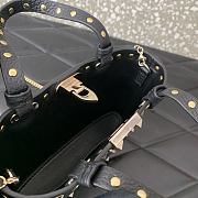 	 Colestore Valentino Rockstud Mini Shopping Bag In Grainy Calfskin Black 18.5x12.5x5.5cm - 2