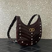 Colestore Valentino Garavani stud-embellished Vlogo shoulder bag Burgundy 28x21.5x3cm - 3