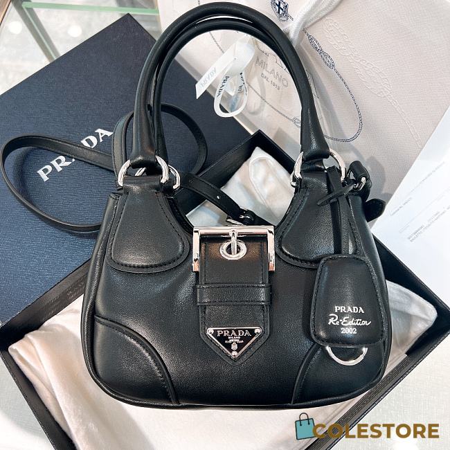 Colestore Prada Moon Padded Leather Bag in Leather Black 16x7.5x22.5cm - 1