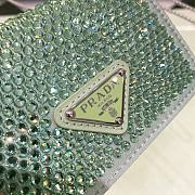 Colestore Prada Cardholder with Shoulder Strap and Crystals Wallet Mint Leather 11.5x8cm - 4