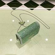 Colestore Prada Cardholder with Shoulder Strap and Crystals Wallet Mint Leather 11.5x8cm - 2