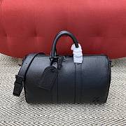 Colestore Louis Vuitton Keepall Shoulder Bag 35 Black Waxed calfskin M15249 34 x 21 x 16cm - 1