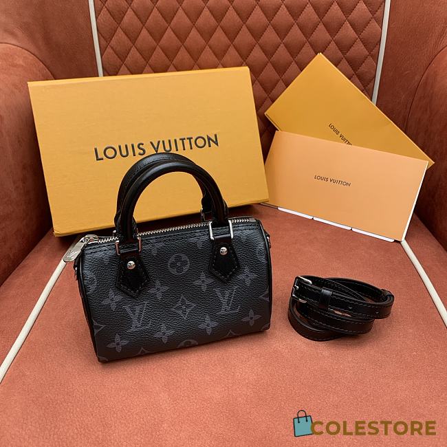Colestore Louis Vuitton Nano Speedy Bag Monogram Eclipse pattern M26573 16 x 10 x 7.5cm - 1
