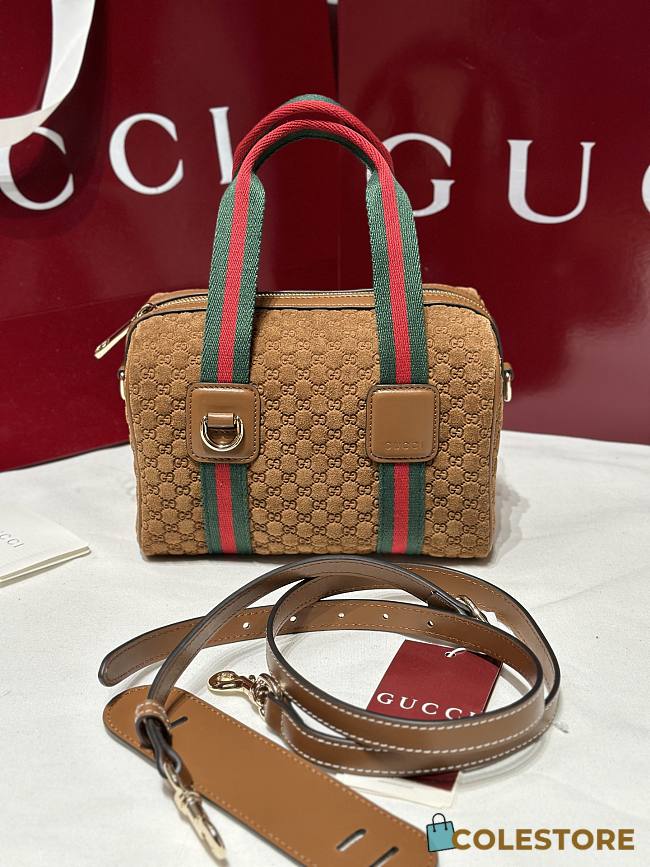 Colestore Gucci Mini GG handbag in beige and brown GG canvas 20x13x13cm - 1