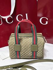 Colestore Gucci Mini GG handbag in green GG suede 20x13x13cm - 6
