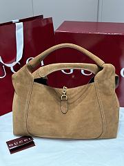 Colestore Gucci Softbit maxi shoulder bag in brown suede 46x26x16cm - 5