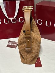 Colestore Gucci Beatrix medium tote bag in brown suede 35x27.5x11cm - 2