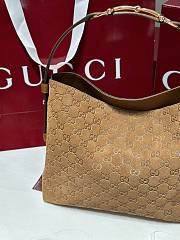 Colestore Gucci Beatrix medium tote bag in brown suede 35x27.5x11cm - 3