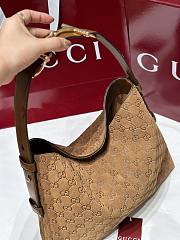 Colestore Gucci Beatrix medium tote bag in brown suede 35x27.5x11cm - 4