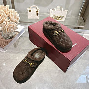 Colestore Gucci Women's Mule with Horsebit in Dark Brown GG suede - 5