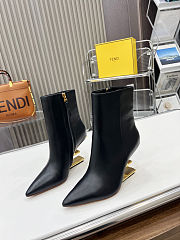 Colestore Fendi Nappa Fendi First Black Leather Ankle Boots - 3