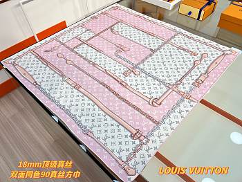 Colestore Louis Vuitton Monogram Confidential 90 Square Silk Scarf Pink 