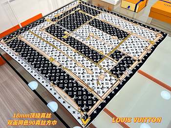 Colestore Louis Vuitton Monogram Confidential 90 Square Silk Scarf Black