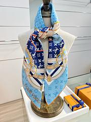 Colestore Louis Vuitton Flower And Straps Square 90 Denim Blue - 5