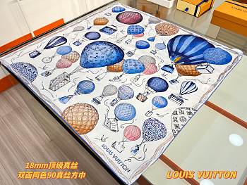 Colestore Louis Vuitton Up And Away Square Silk Scarf 90 Light Blue
