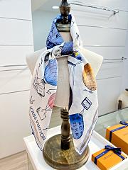 Colestore Louis Vuitton Up And Away Square Silk Scarf 90 Light Blue - 3