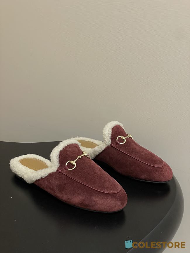 Colestore Gucci Princetown Slipper Burgundy Suede - 1