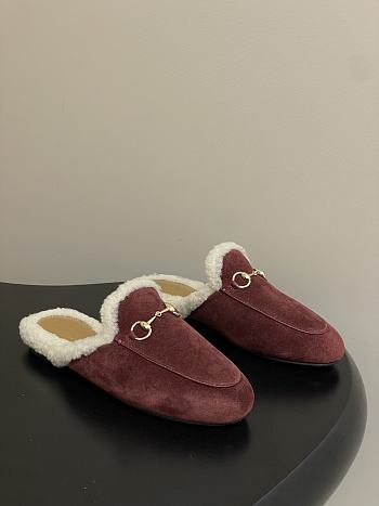 Colestore Gucci Princetown Slipper Burgundy Suede