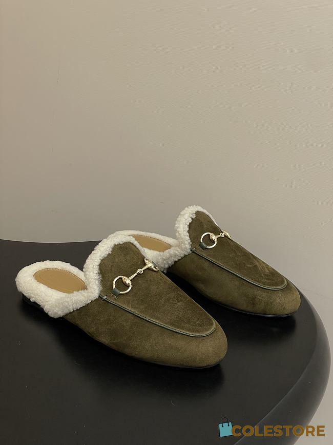 Colestore Gucci Princetown Slipper Green Suede - 1
