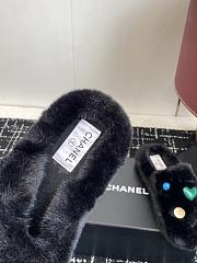 Colestore Chanel Classic Four-Season CC Furry Slippers Black - 5