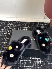 Colestore Chanel Classic Four-Season CC Furry Slippers Black - 4