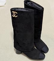 Colestore Chanel High-top Boots Black Suede - 1