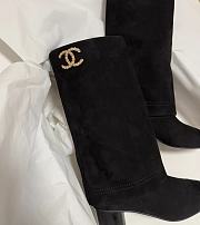 Colestore Chanel High-top Boots Black Suede - 5