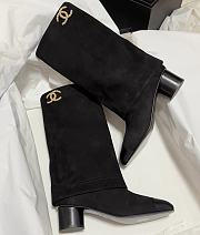 Colestore Chanel High-top Boots Black Suede - 4