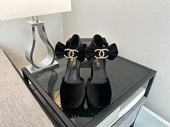 Colestore Chanel Black Velvet Bow Heels 