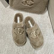 Colestore Chanel Slippers Double-sided Sheared Wool Light Brown - 6