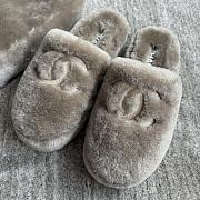 Colestore Chanel Slippers Double-sided Sheared Wool Light Brown - 3