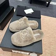 Colestore Chanel Slippers Double-sided Sheared Wool Light Brown - 2