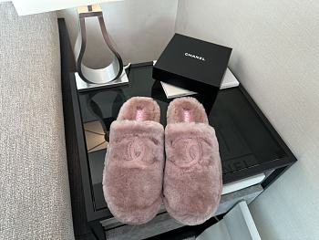 Colestore Chanel Slippers Double-sided Sheared Wool Pink