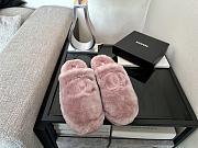 Colestore Chanel Slippers Double-sided Sheared Wool Pink - 2