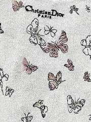 Colestore Dior Embroidered Sweater White Alpaca, Cashmere and Silk Knit with Multicolor Butterflies & Iris Motif - 5
