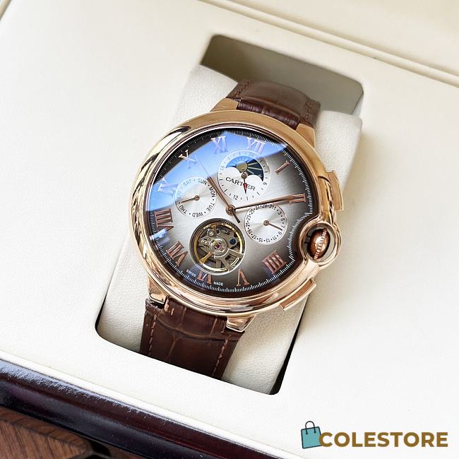 Colestore Cartier Men’s Automatic Leather Strap Watch - 1