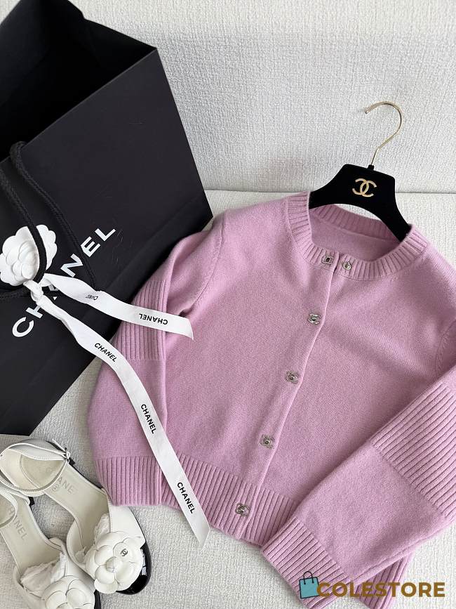 Colestore Chanel Pink Cashmere Cardigan  - 1