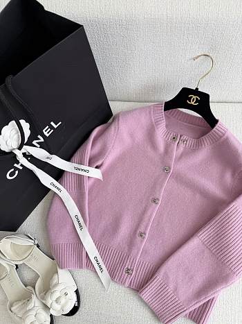 Colestore Chanel Pink Cashmere Cardigan 