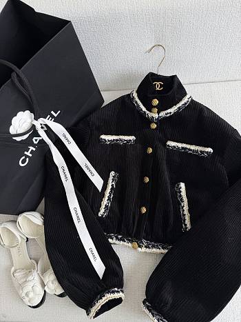 Colestore Chanel Jacket Velvet  Black, Gold & White