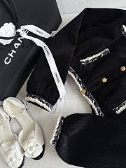 Colestore Chanel Jacket Velvet  Black, Gold & White - 2