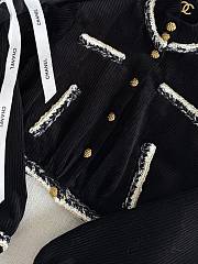 Colestore Chanel Jacket Velvet  Black, Gold & White - 3