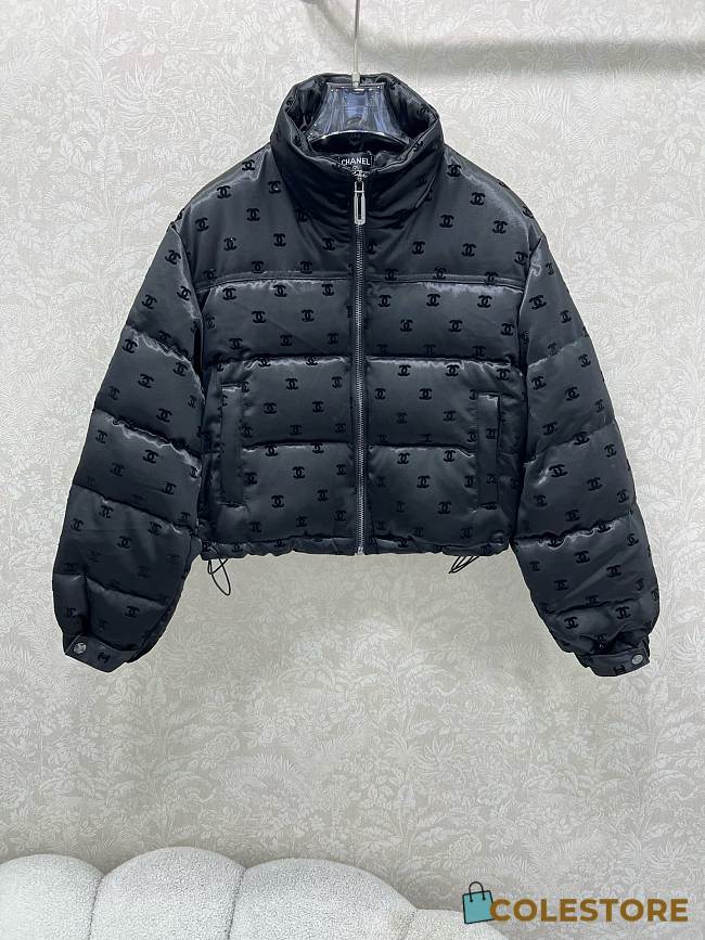Colestore Chanel Satin Down Jacket Black - 1